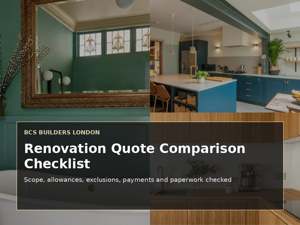 How to Compare Renovation Quotes in London: 10-Point Checklist